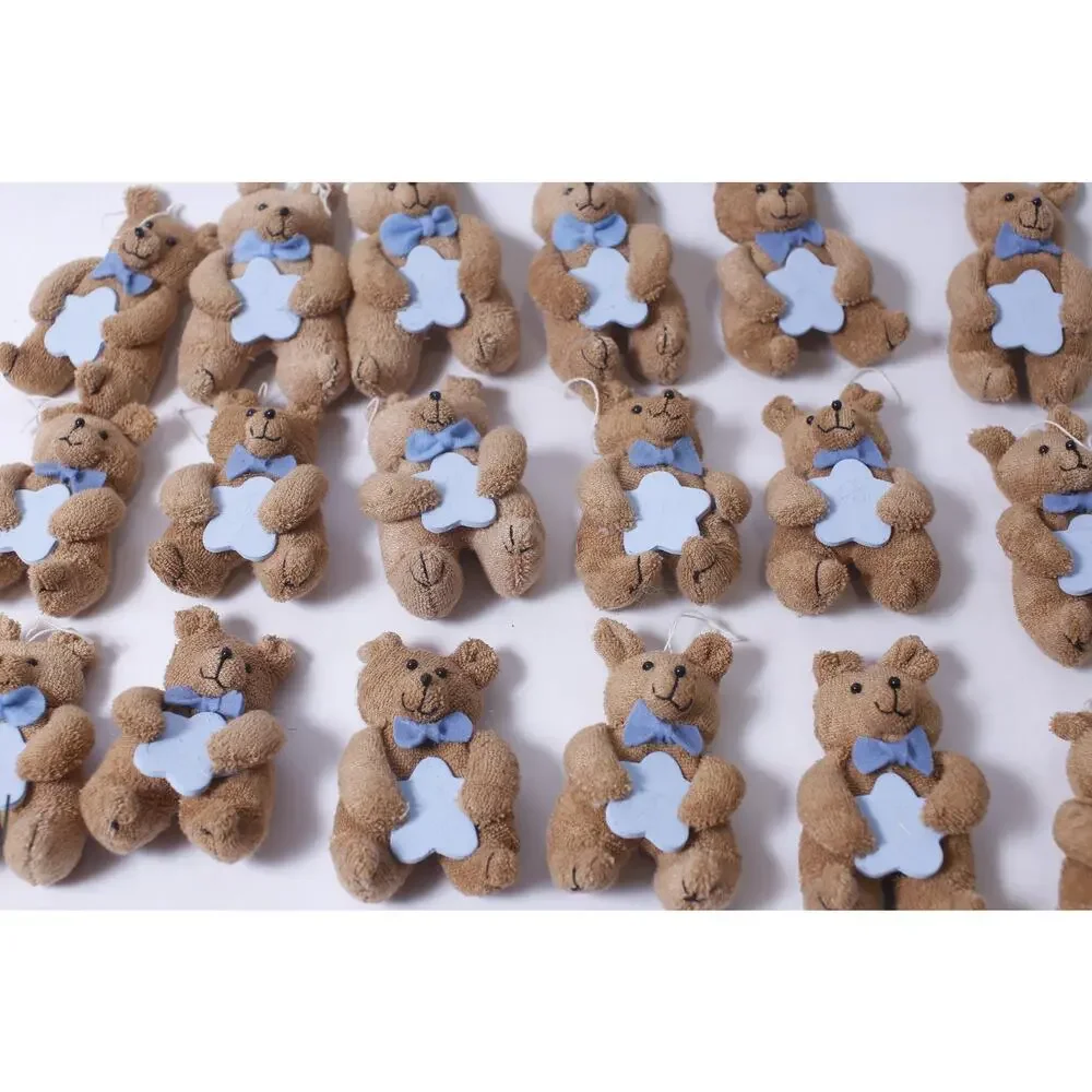 Cute Small Teddy Bears Holding Stars Plush Ornaments Set of 19 ~ 260209-WH 968